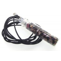 Watermelon Tourmaline Gemstone Crystal Glass Bottle Pendant